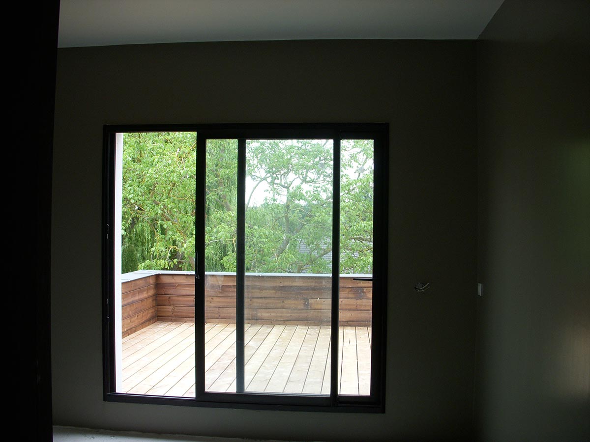 Maison toit terrasse, terrasse en bois, Essonne 91