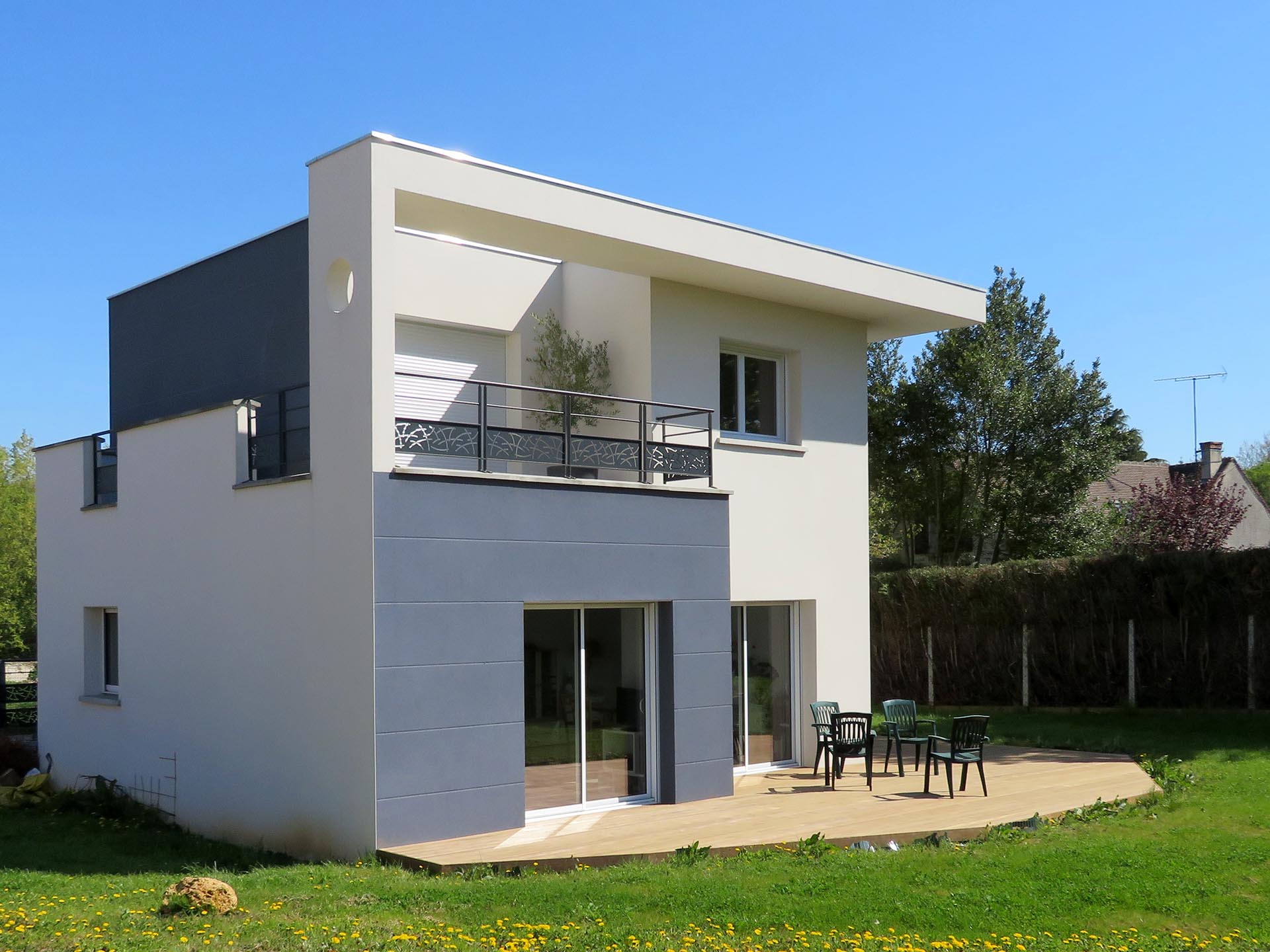 Maison cube ravalement bicolore, Longpont-sur-Orge (91)