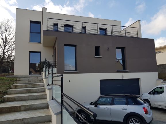 Construction maison contemporaine toit plat en Essonne