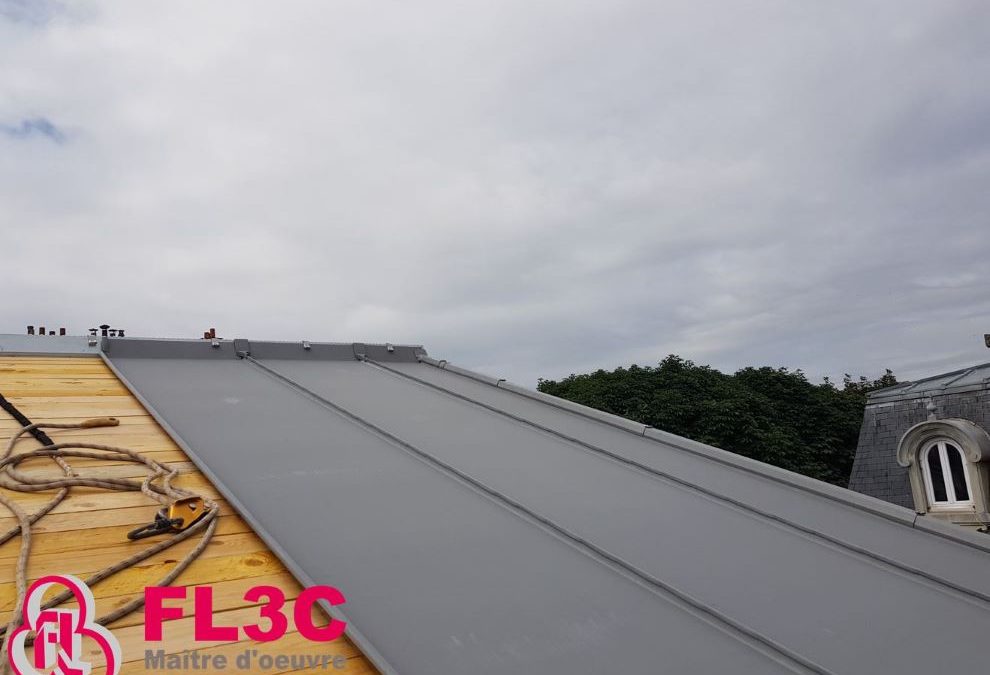 Pose toiture zinc, maison sur-mesure Bourg la Reine